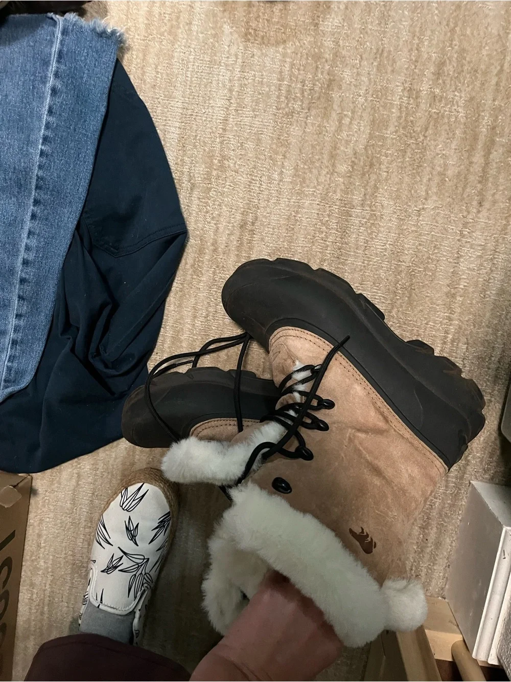 Sorel faux fur